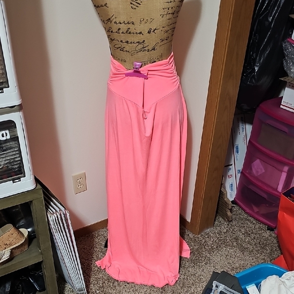 Elegant Bright Pink Maxi Skirt. Vanity, Size Large. - Picture 2 of 2